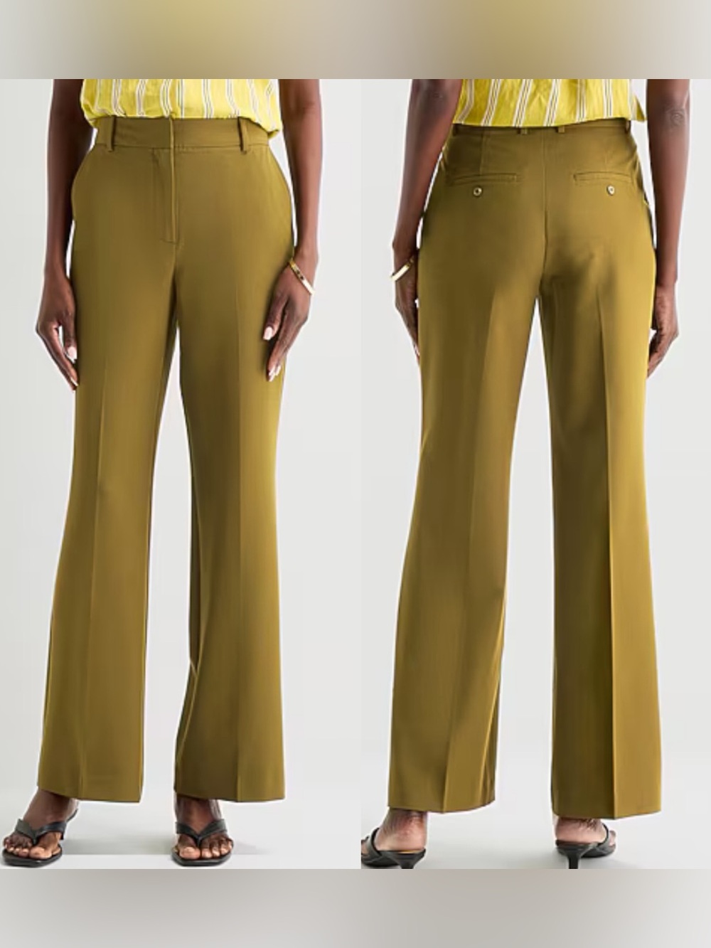 NWT Worthington high-rise trouser pants work office women’s olive green size 8